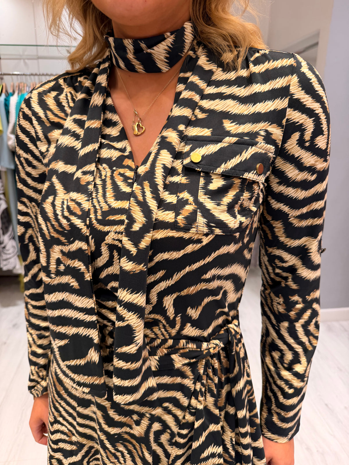 K Design Tiger Print Dress