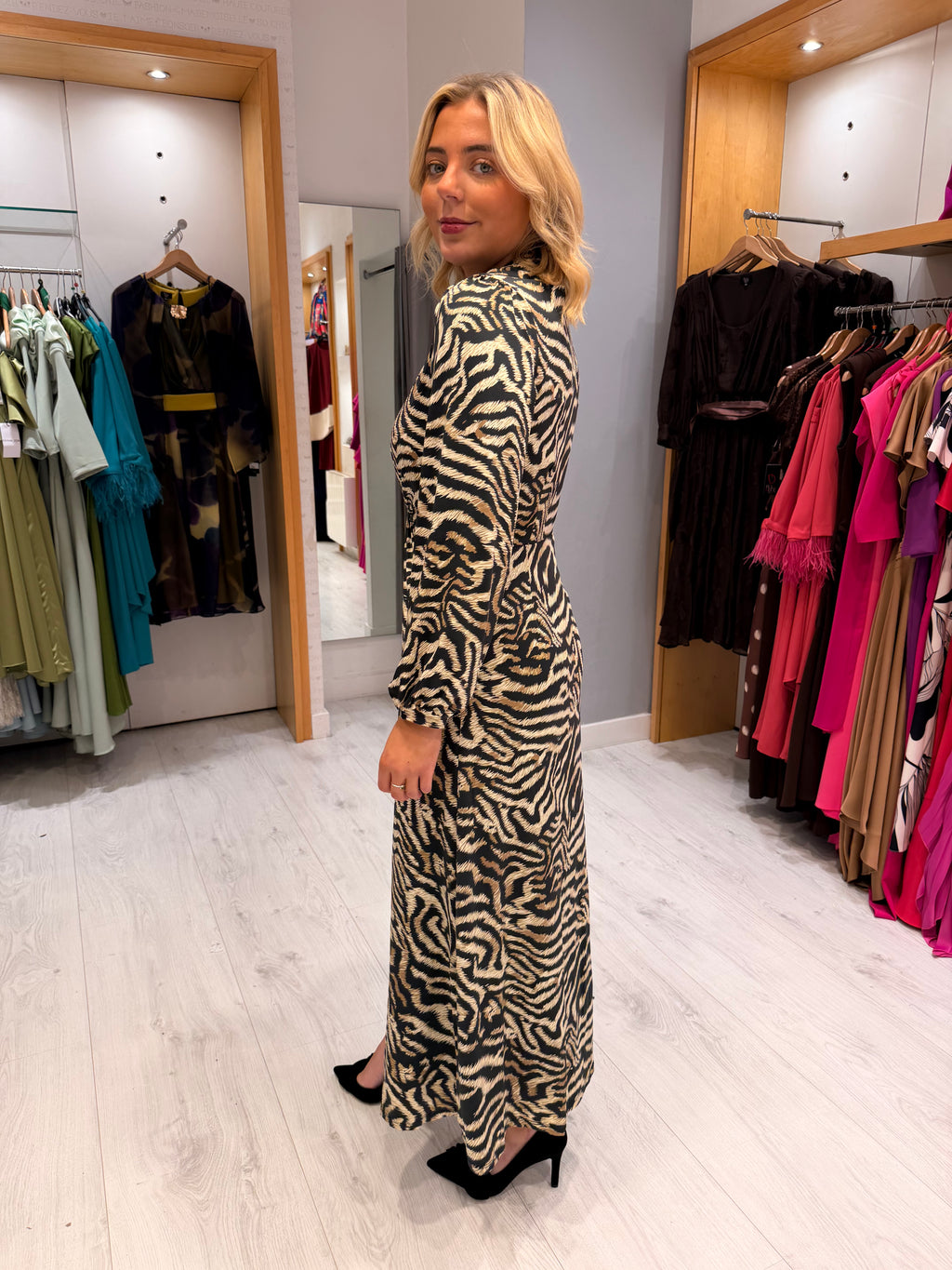 K Design Tiger Print Midi Dress