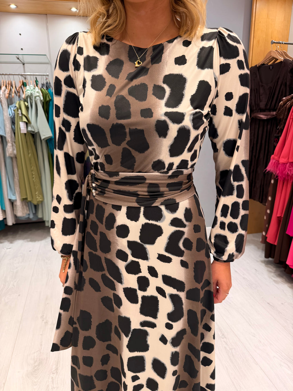 K Design Animal Print Midi Dress