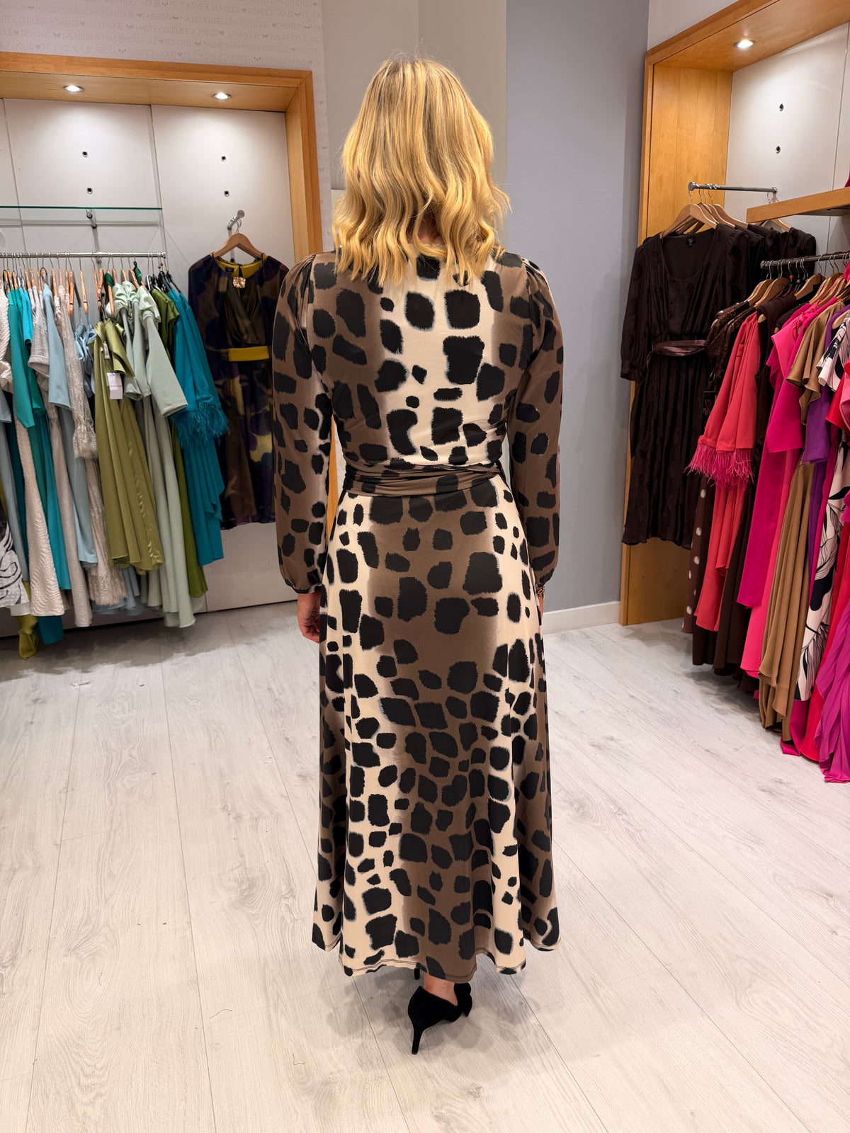 K Design Animal Print Midi Dress