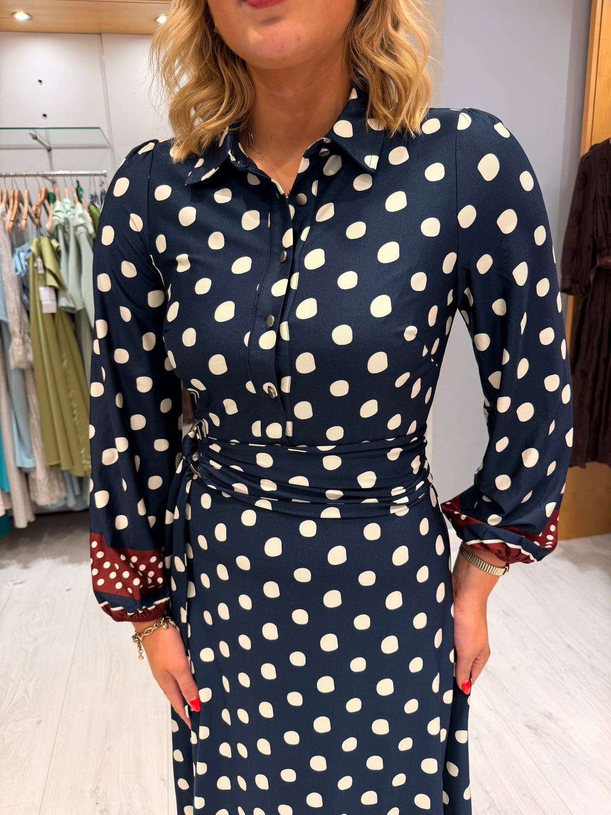 K Design Polka Dot Midi Dress