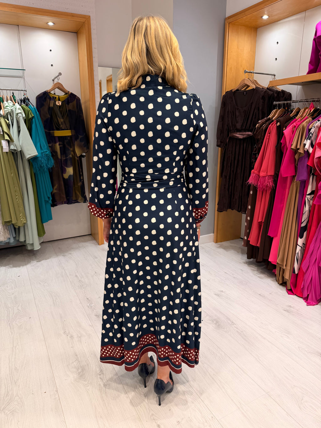 K Design Polka Dot Midi Dress