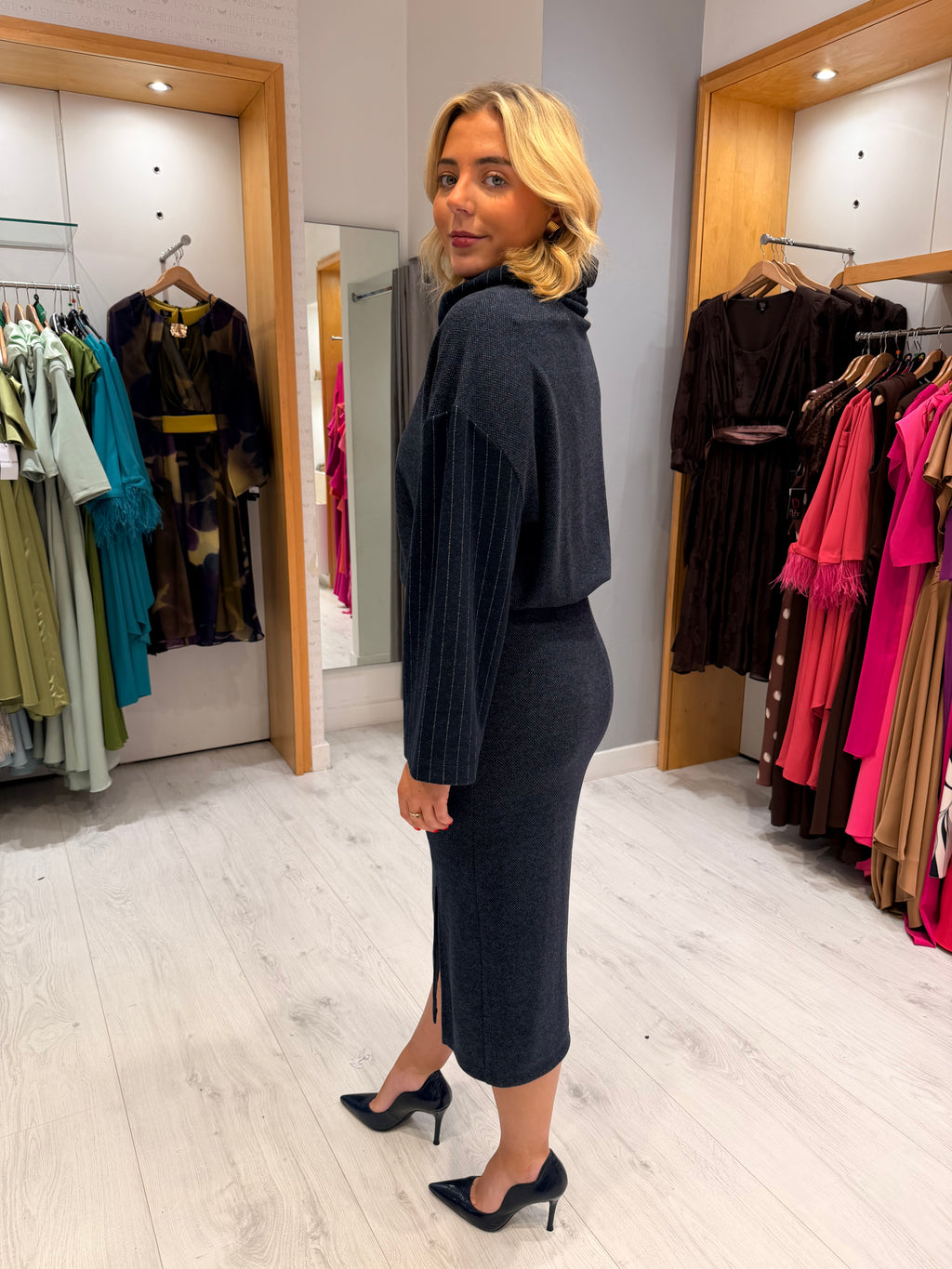 K Design Navy Knit Dress