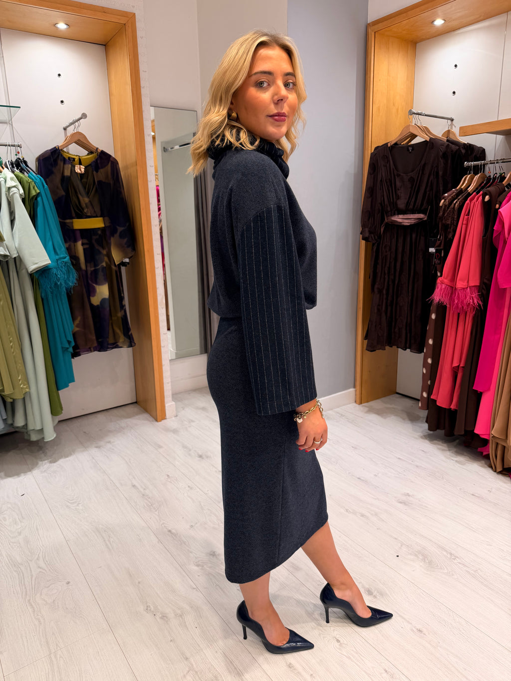 K Design Navy Knit Dress