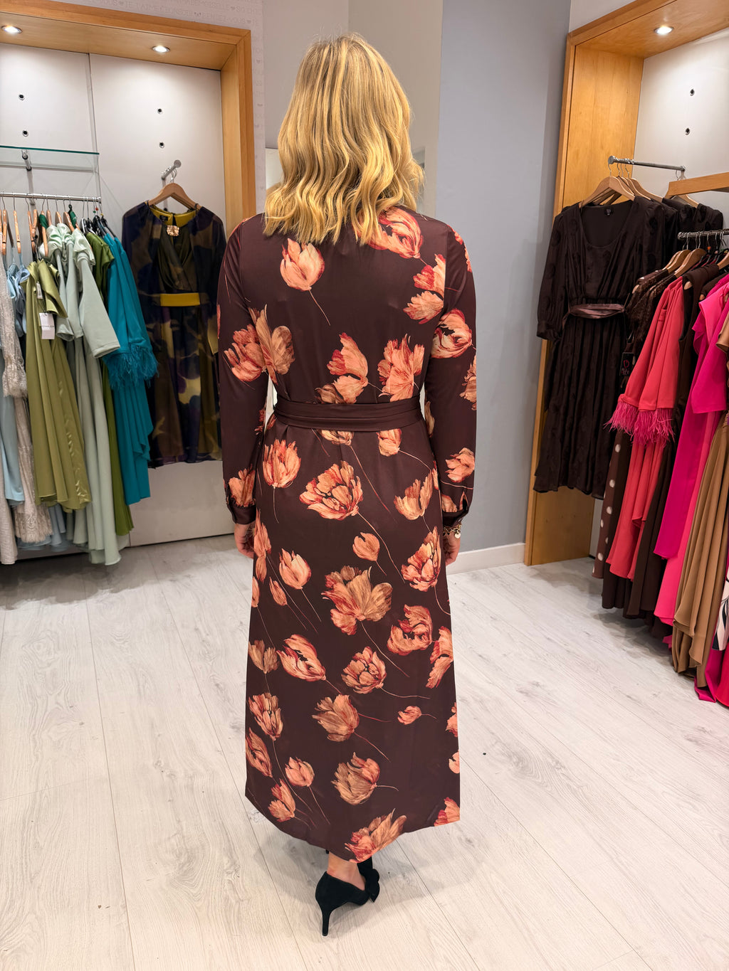K Design Floral Midi Shirt Dress
