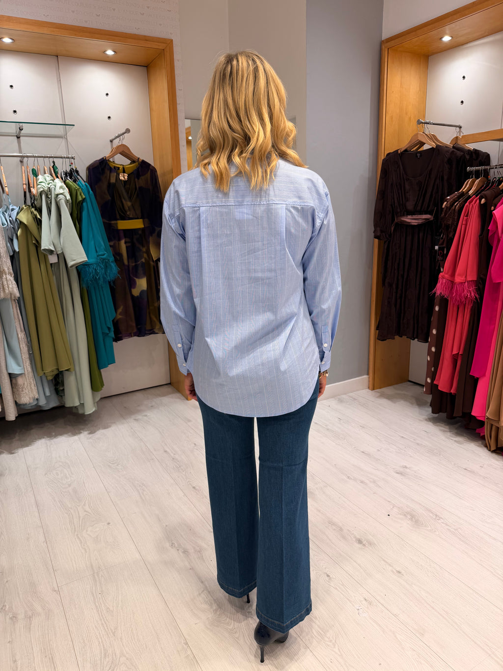 K Design Blue Pinstripe Shirt