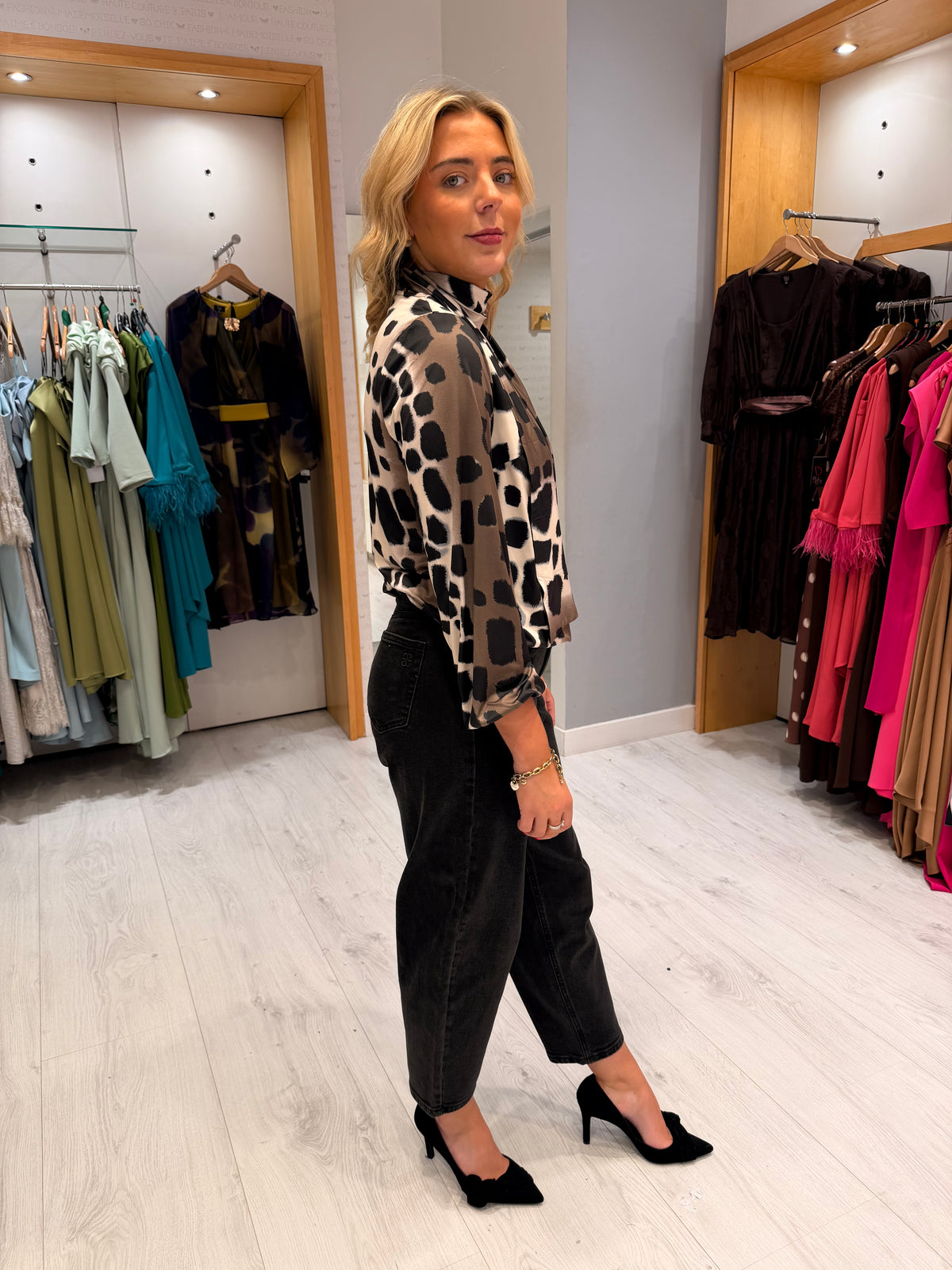 K Design Animal Print Blouse