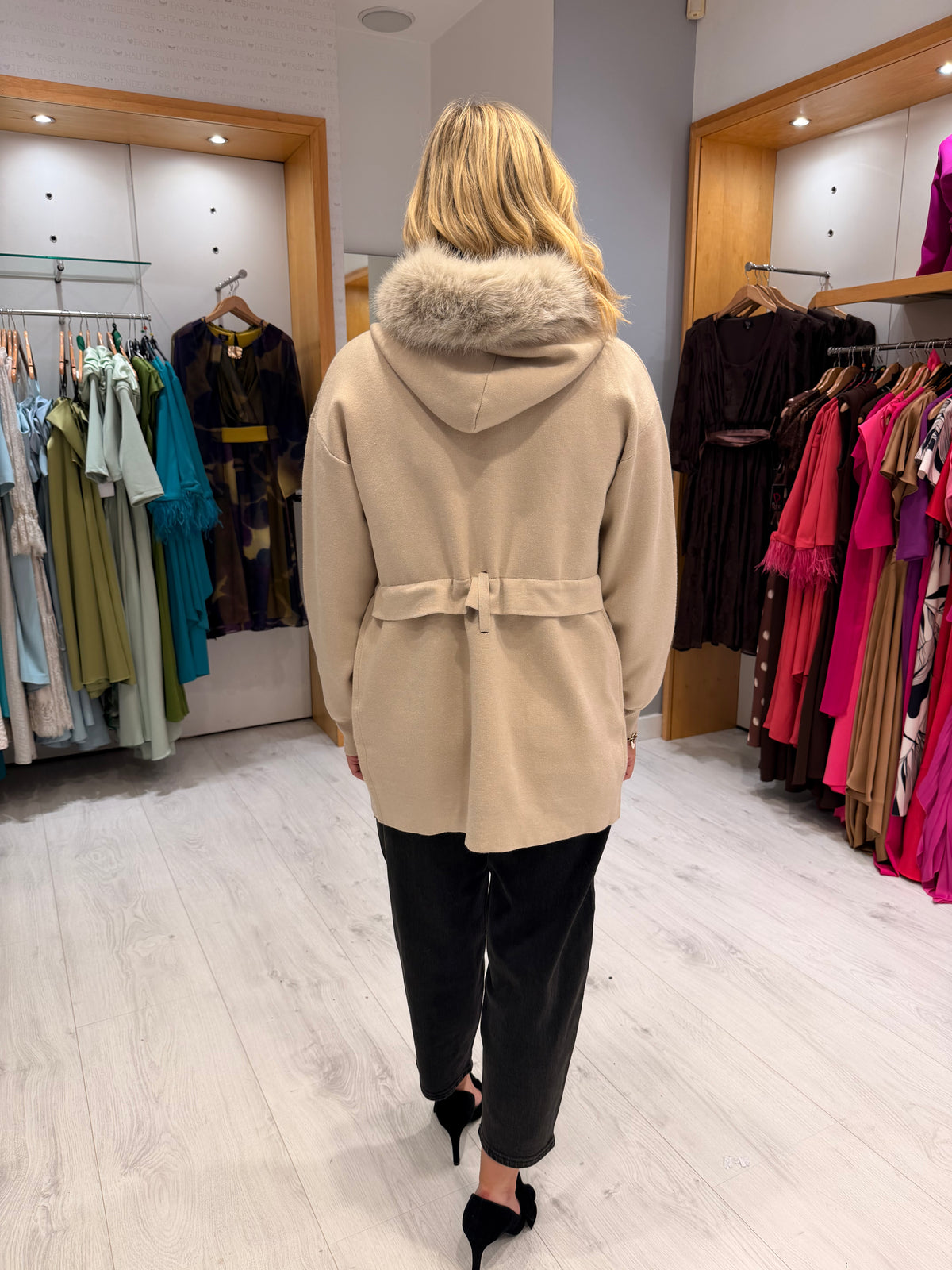 K Design Faux Fur Collar Jacket