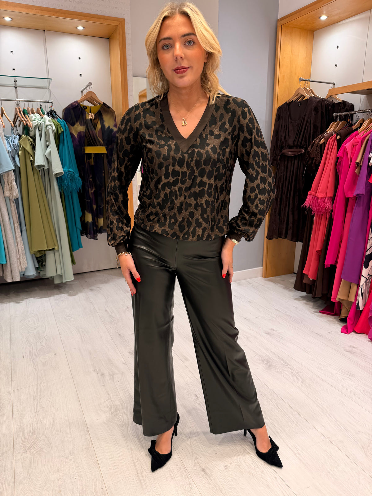 Soaked Black Faux Leather Trousers