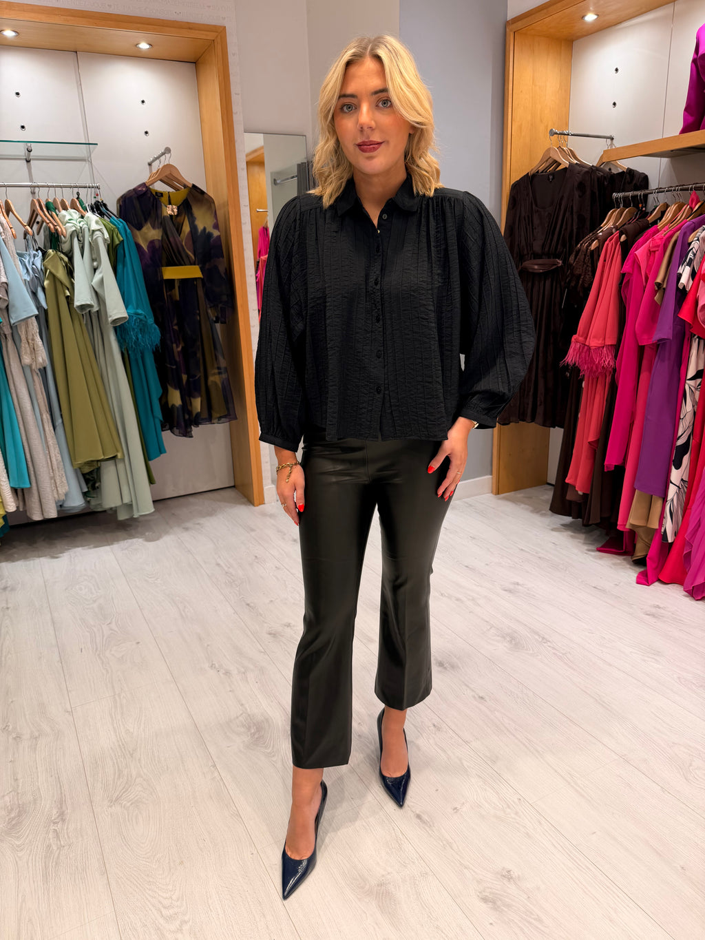 Soaked Black Faux Leather Trousers