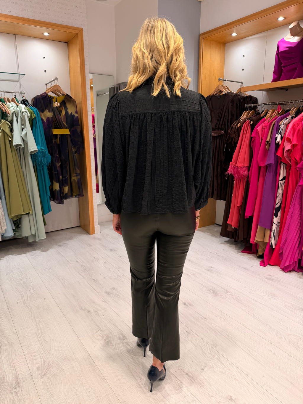 Soaked Black Faux Leather Trousers