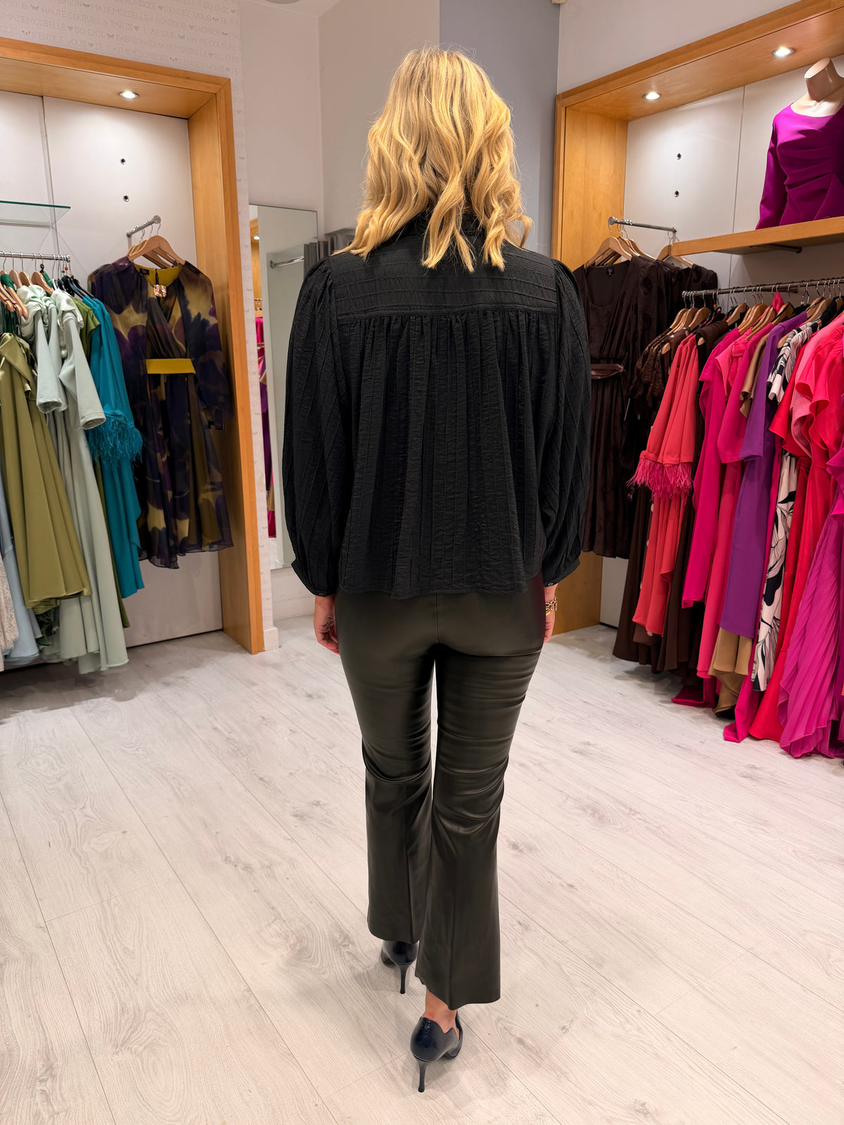 Soaked Black Faux Leather Trousers