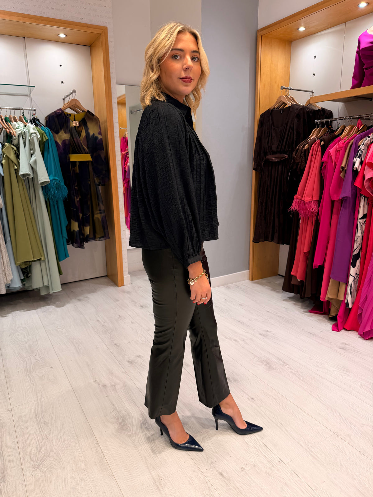 Soaked Black Faux Leather Trousers