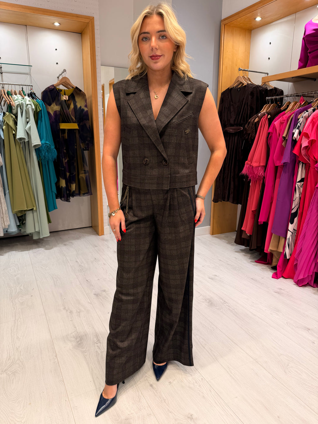 K Design Checked Waistcoat