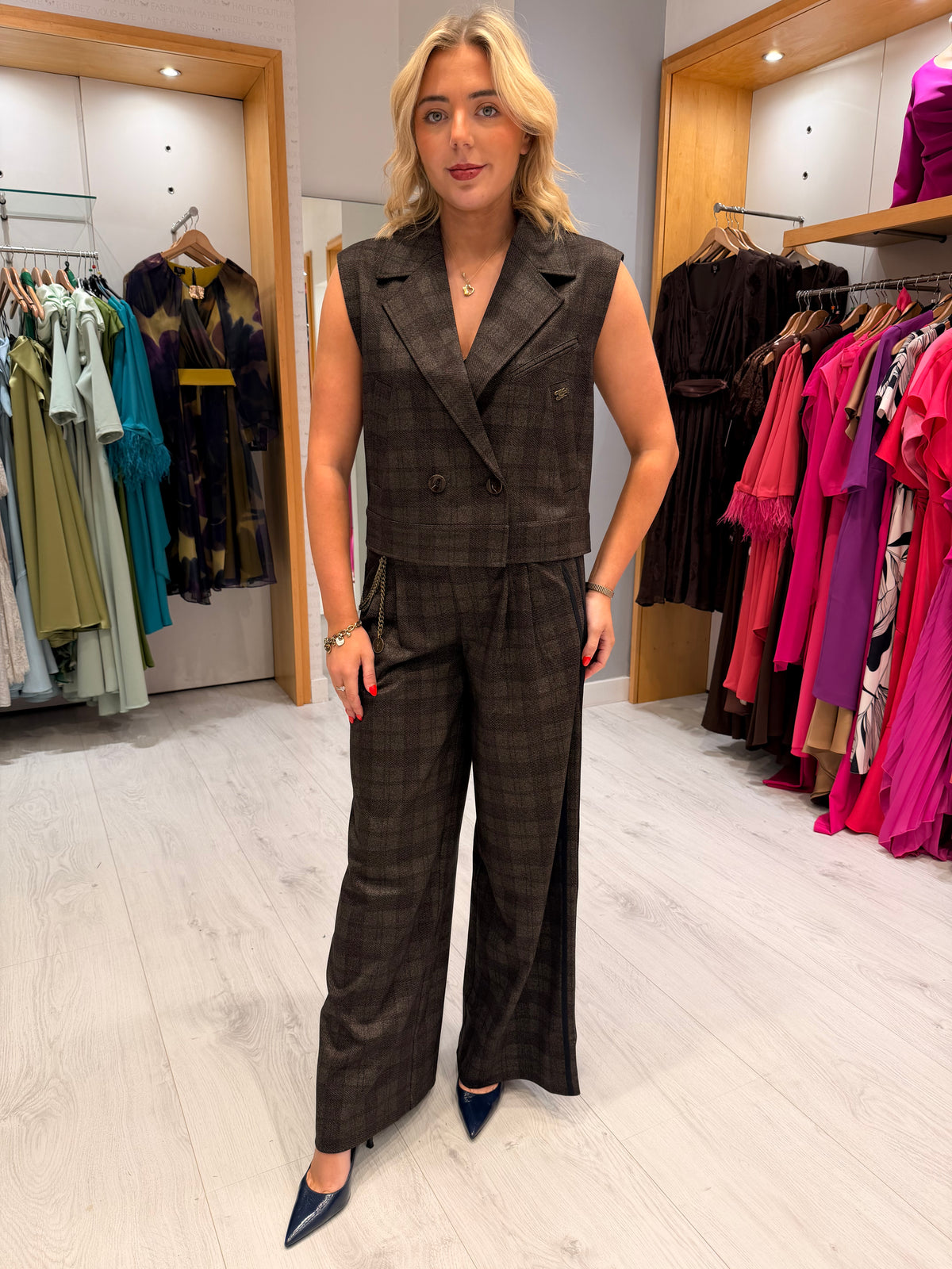 K Design Checked Waistcoat