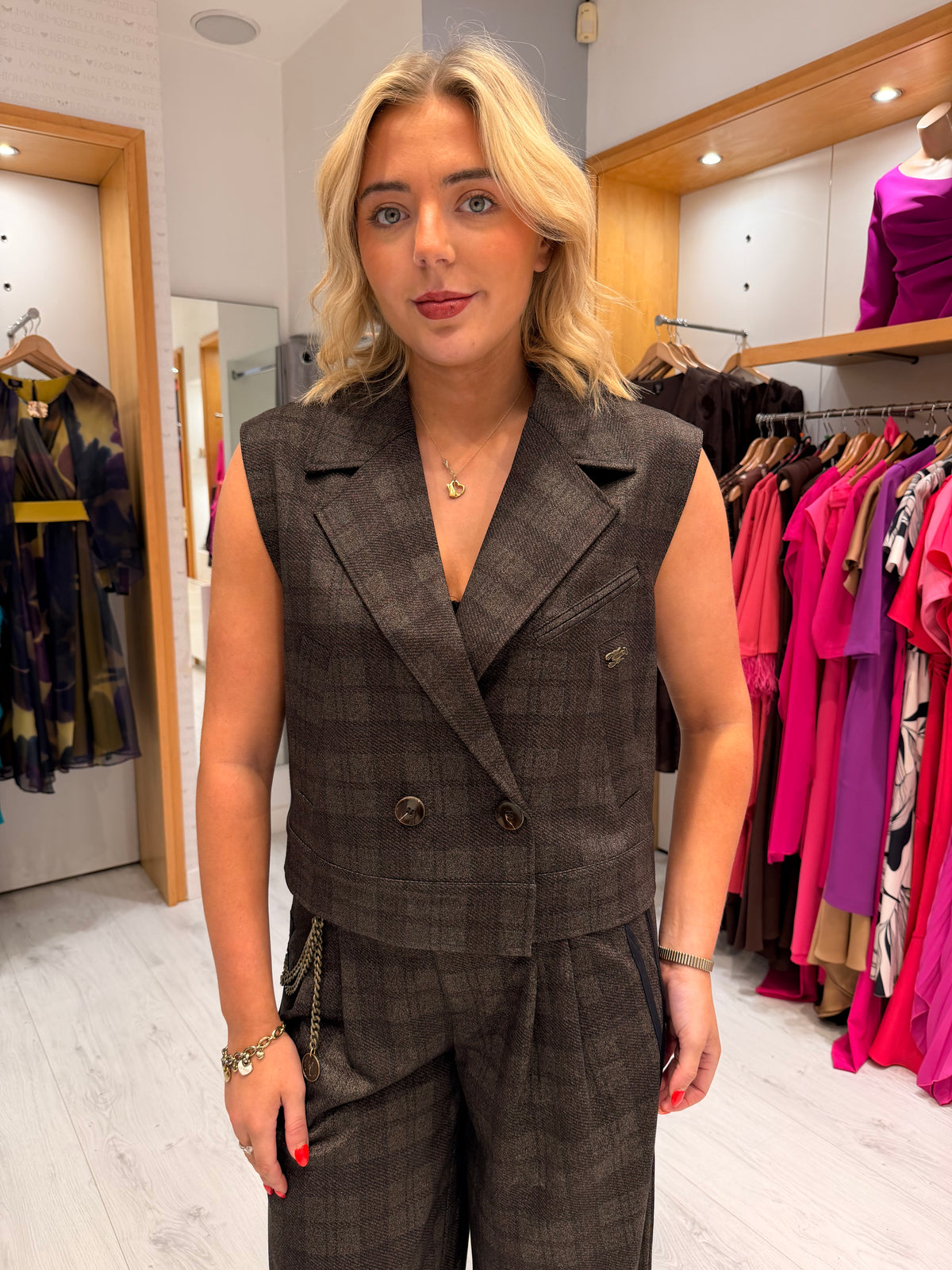 K Design Checked Waistcoat
