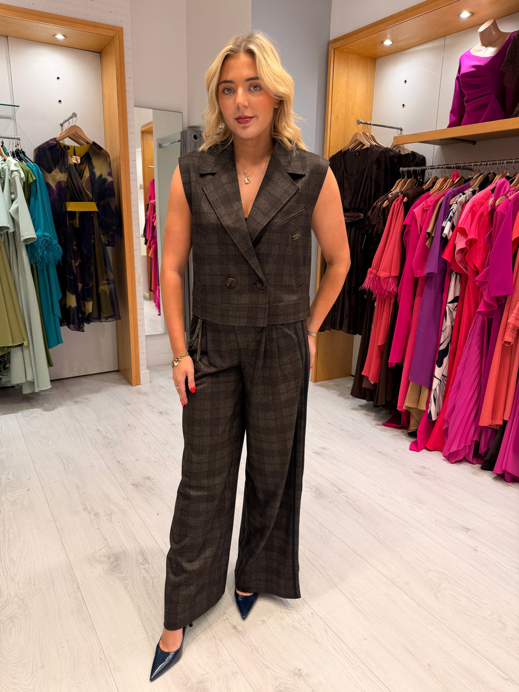 K Design Checked Waistcoat