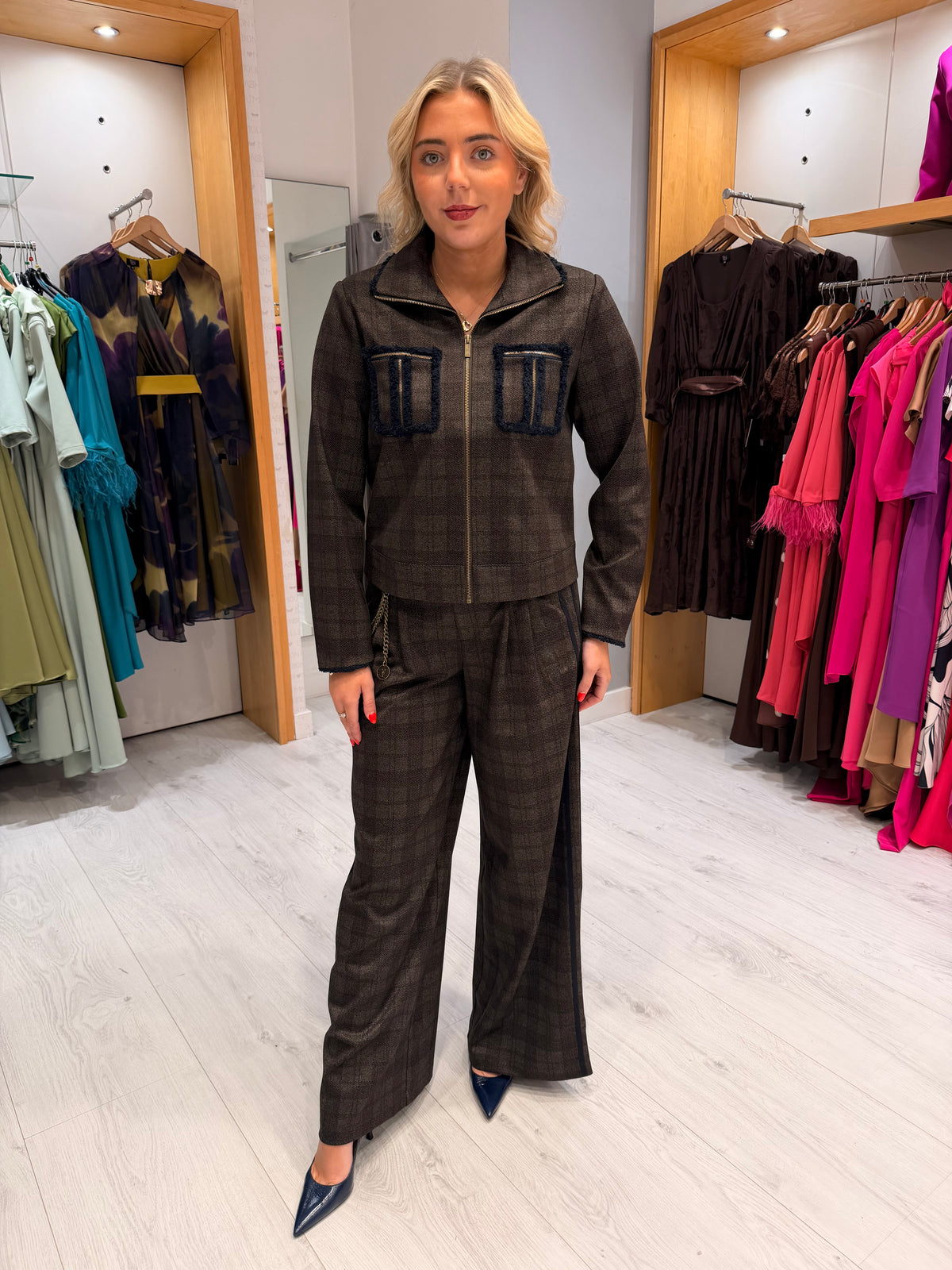 K Design Checked Zip-Up Jacket
