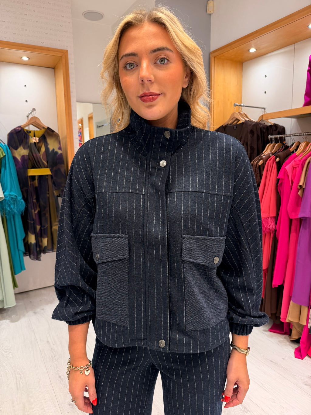 K Design Navy Pinstripe Jacket