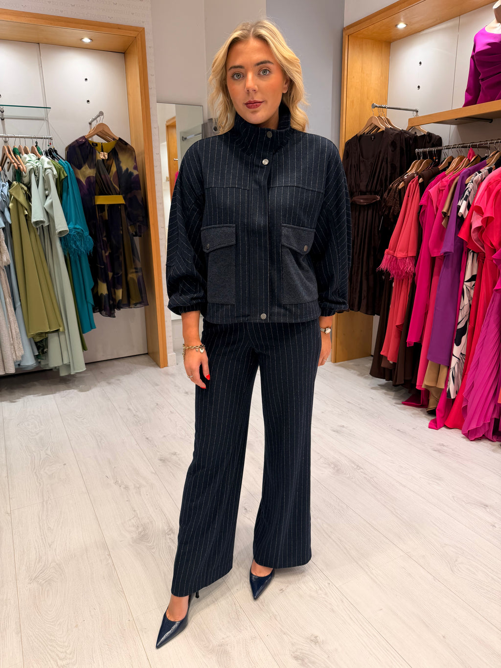 K Design Navy Pinstripe Jacket