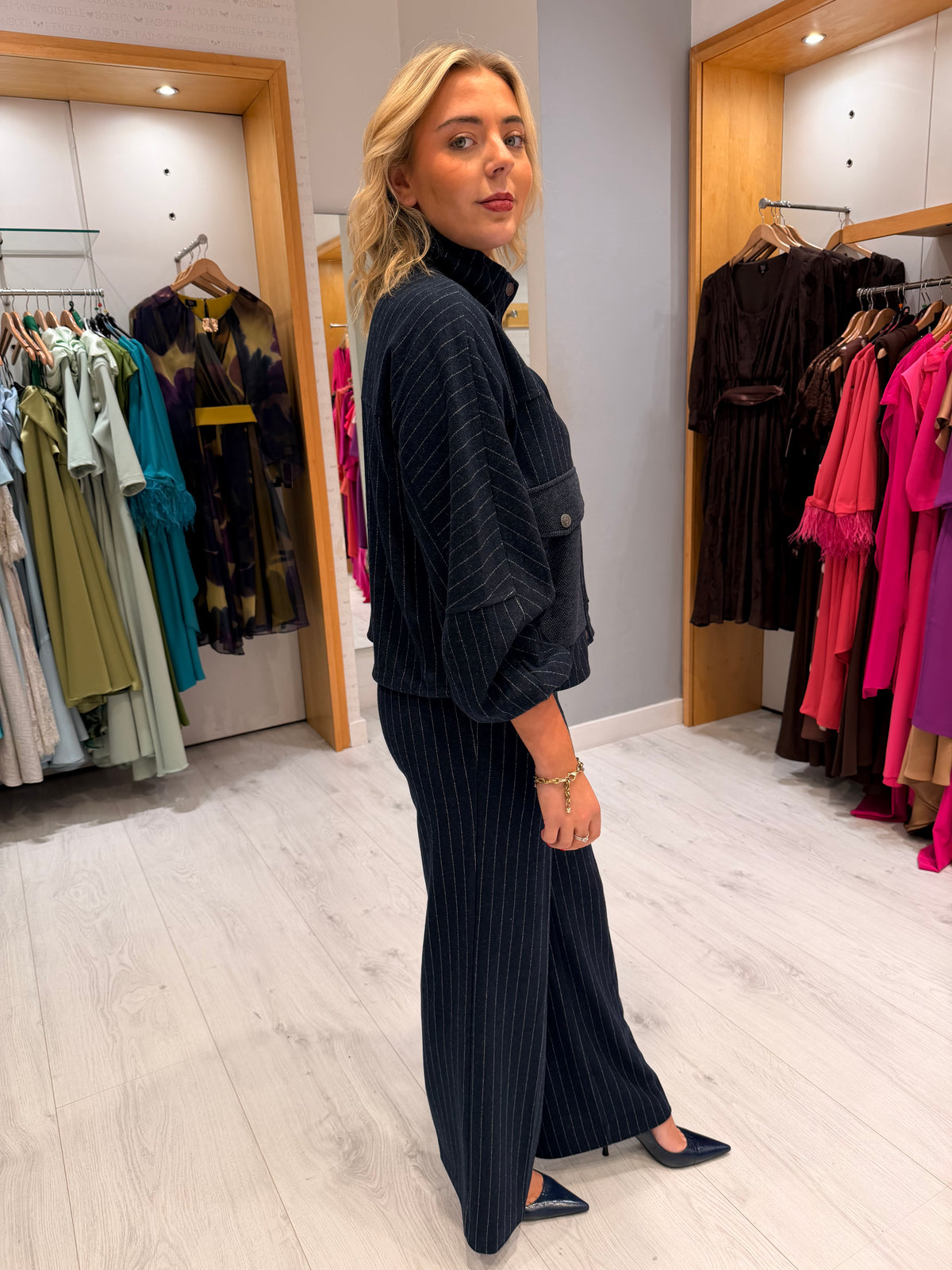 K Design Navy Pinstripe Jacket