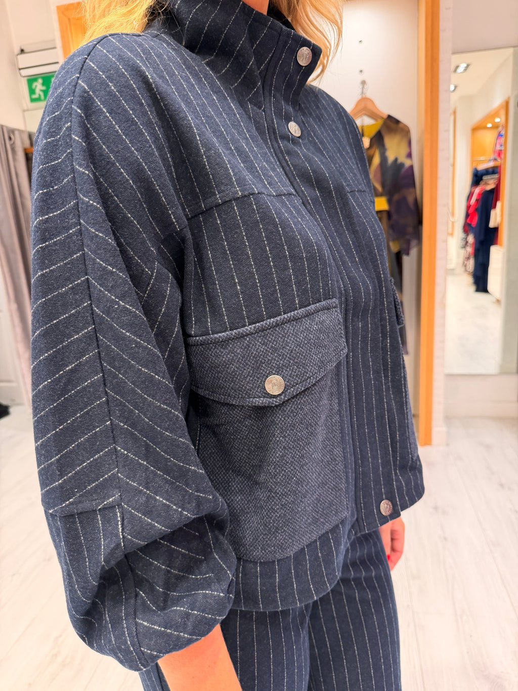 K Design Navy Pinstripe Jacket