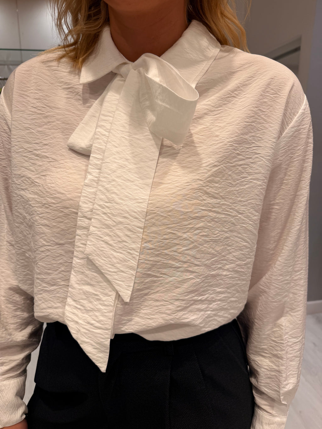 Kaffe White Bow Blouse