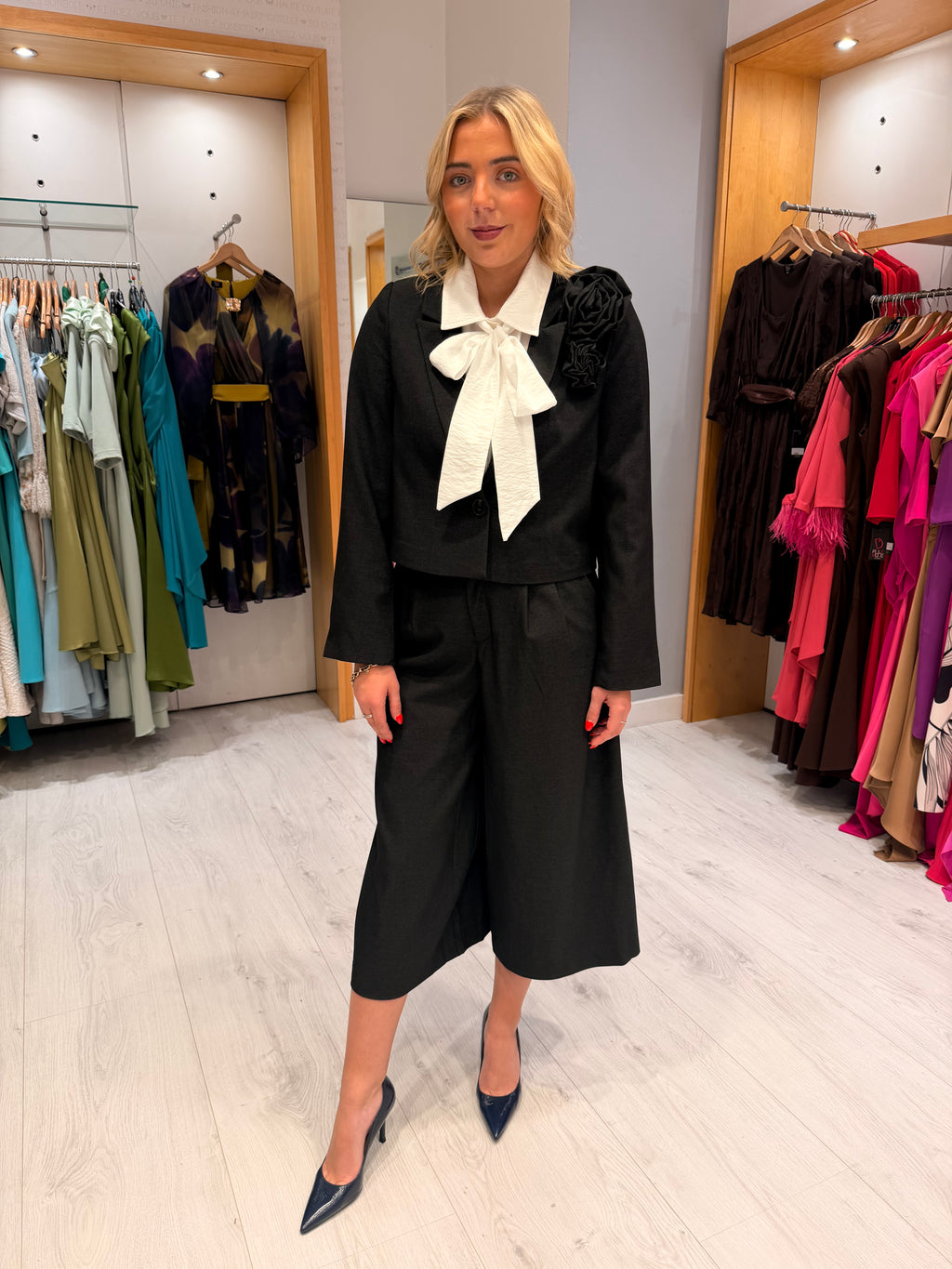 Kaffe Charcoal Cropped Blazer