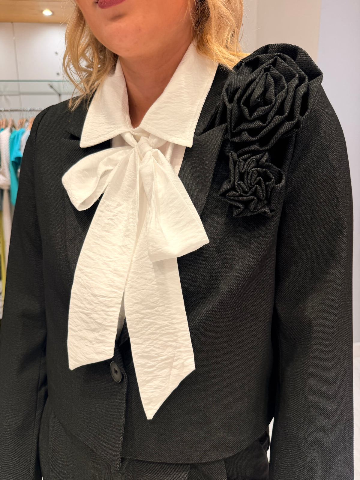 Kaffe Charcoal Cropped Blazer