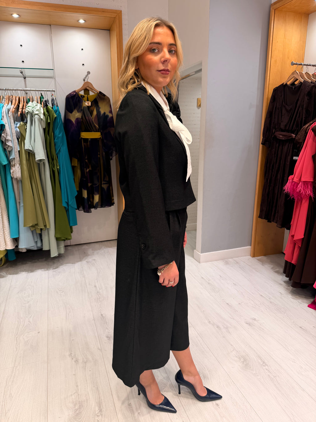 Kaffe Charcoal Cropped Blazer