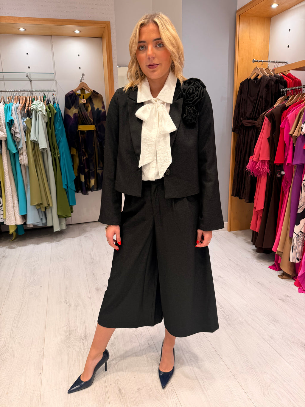 Kaffe Charcoal Wide-Leg Culottes