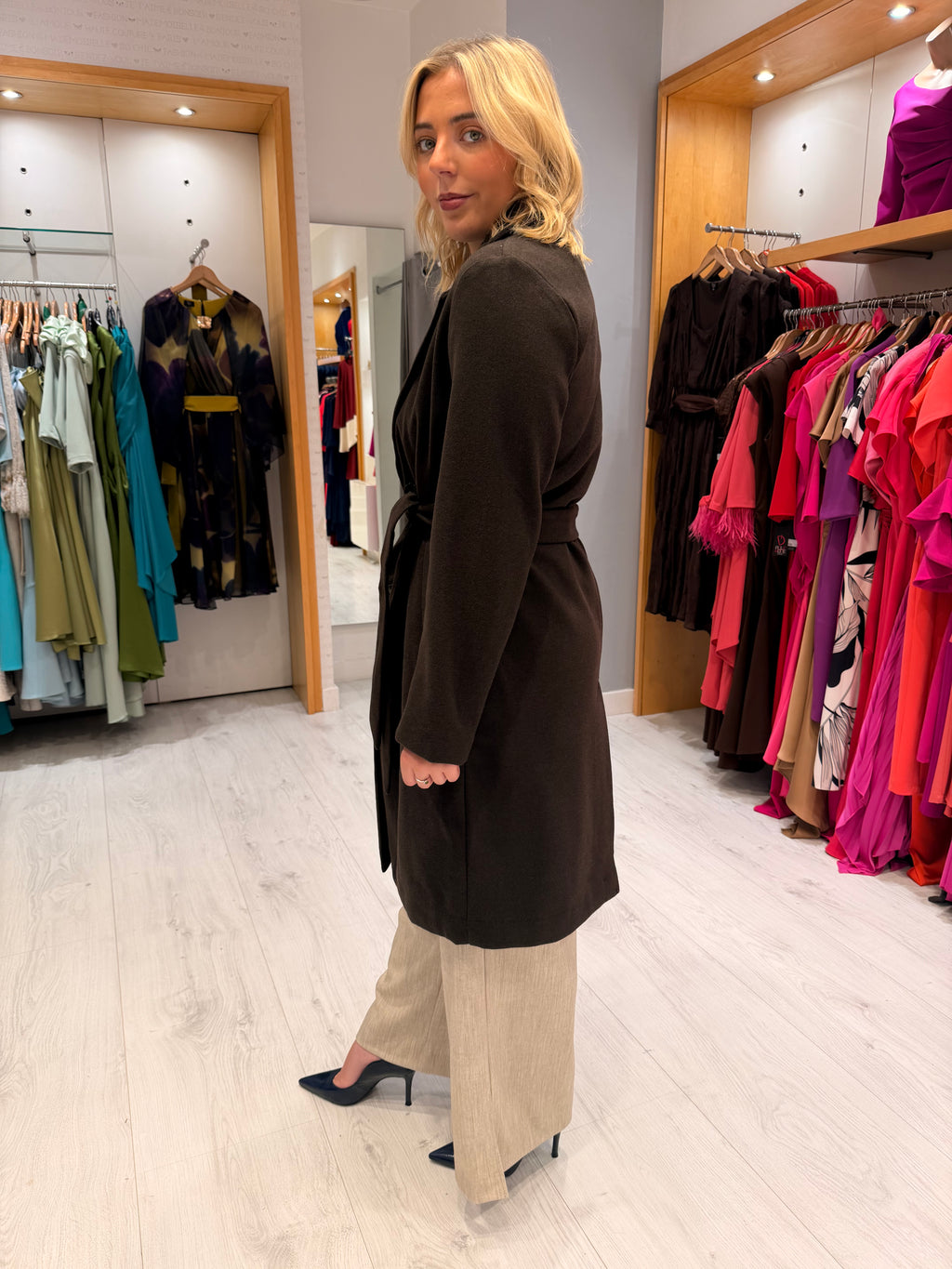 Kaffe Chocolate Brown Belted Coat
