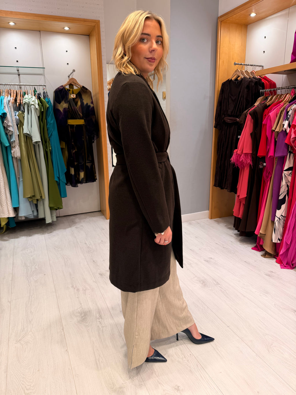 Kaffe Chocolate Brown Belted Coat