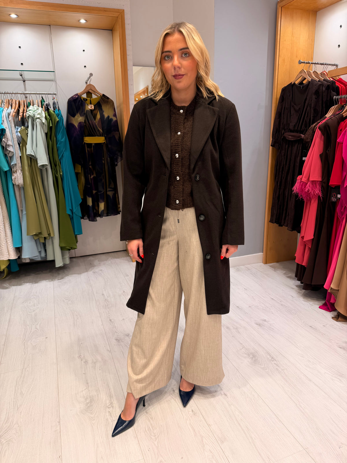 Kaffe Chocolate Brown Belted Coat