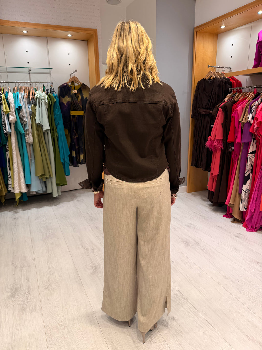 Kaffe Brown Denim-Style Jacket