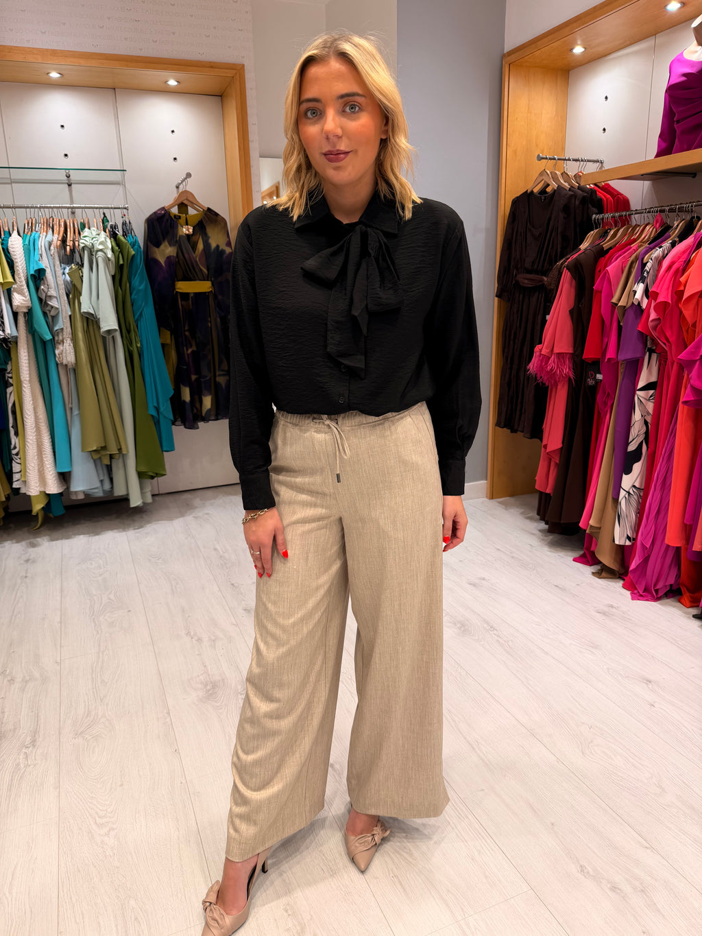 Kaffe Black Bow Blouse