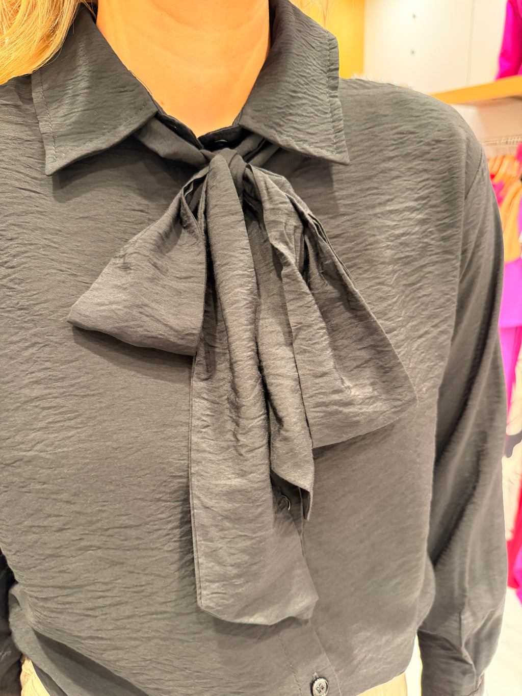 Kaffe Black Bow Blouse