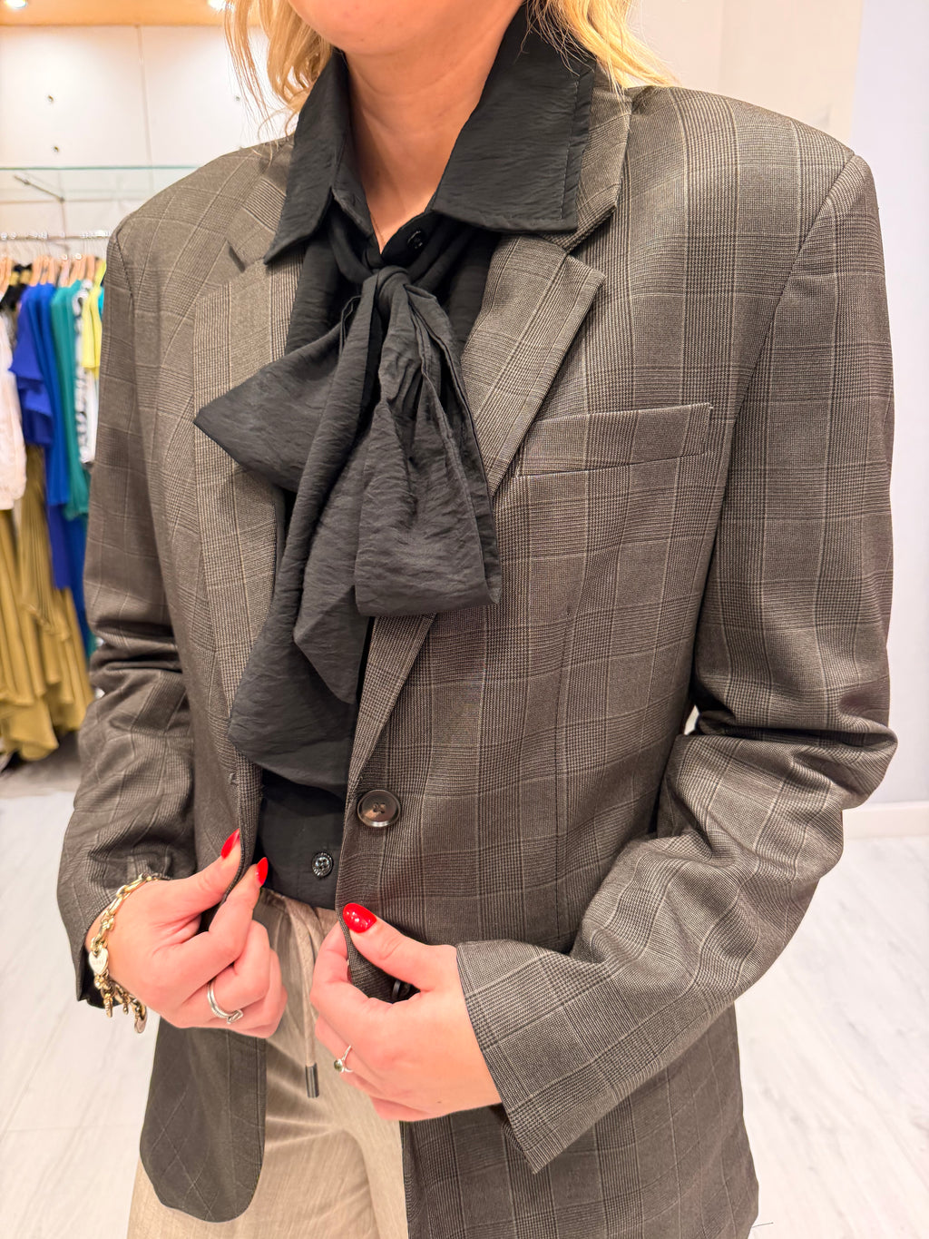 Kaffe Charcoal Check Blazer