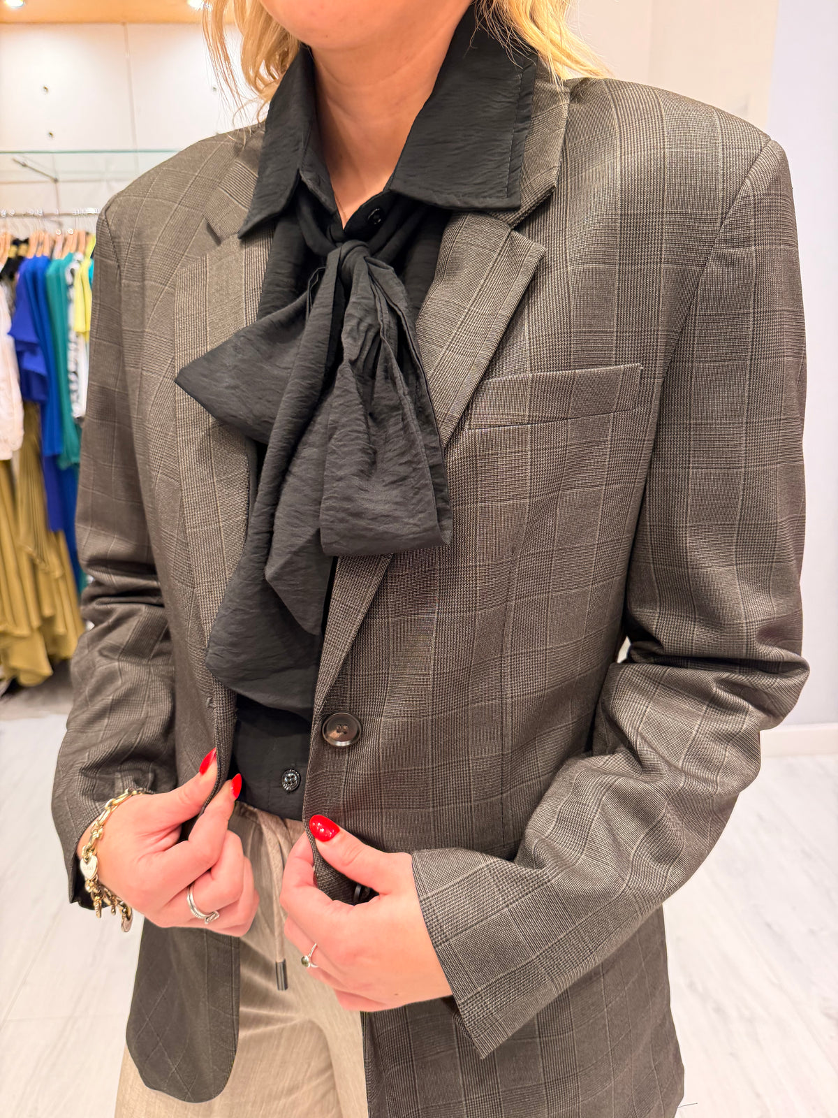 Kaffe Charcoal Check Blazer