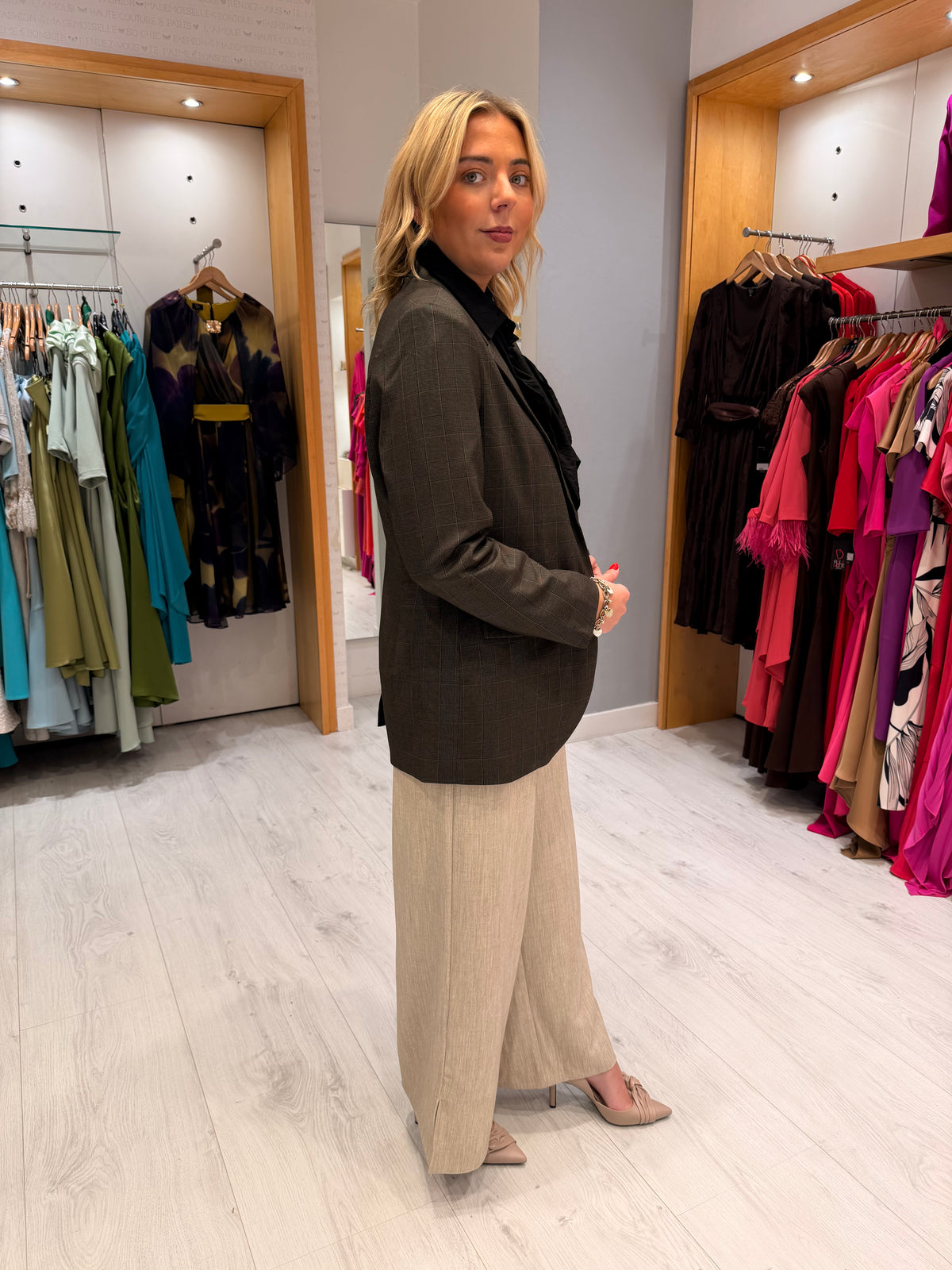 Kaffe Charcoal Check Blazer