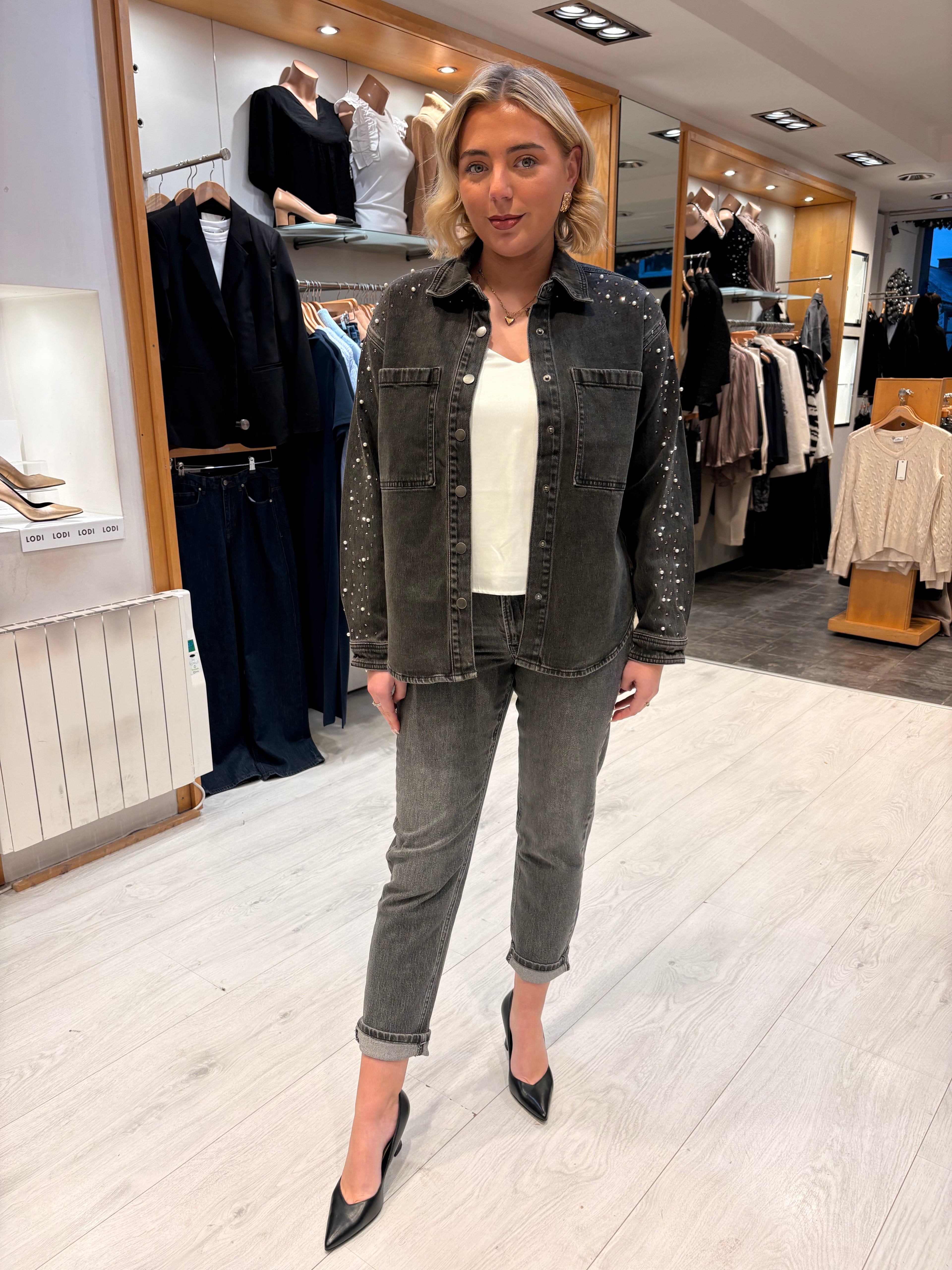 My Essential Wardrobe Dark Grey Mommy Jeans