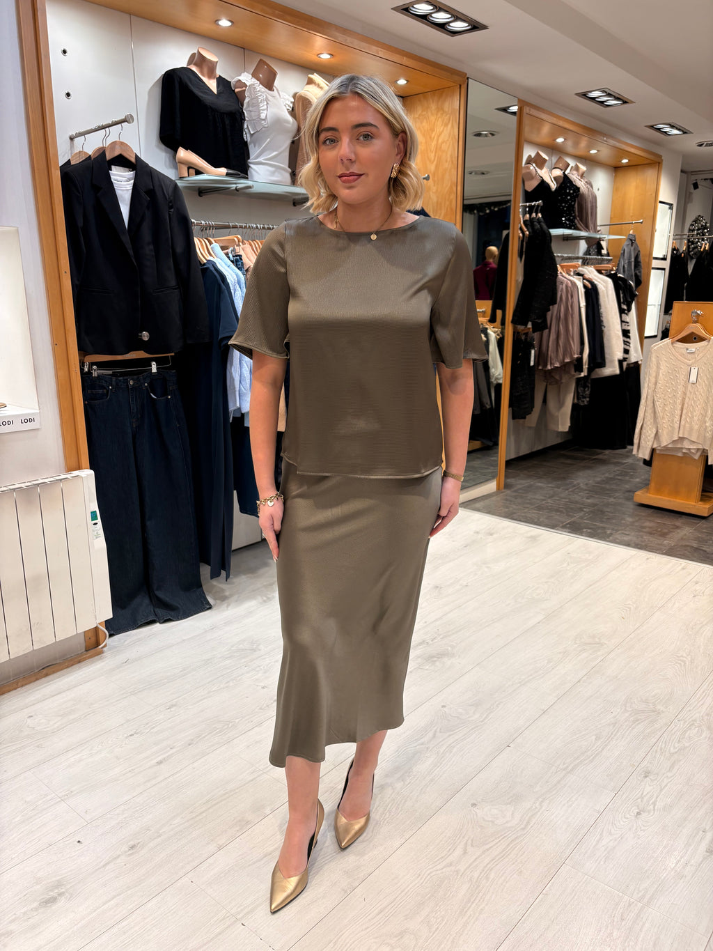 Kaffe Khaki Skirt