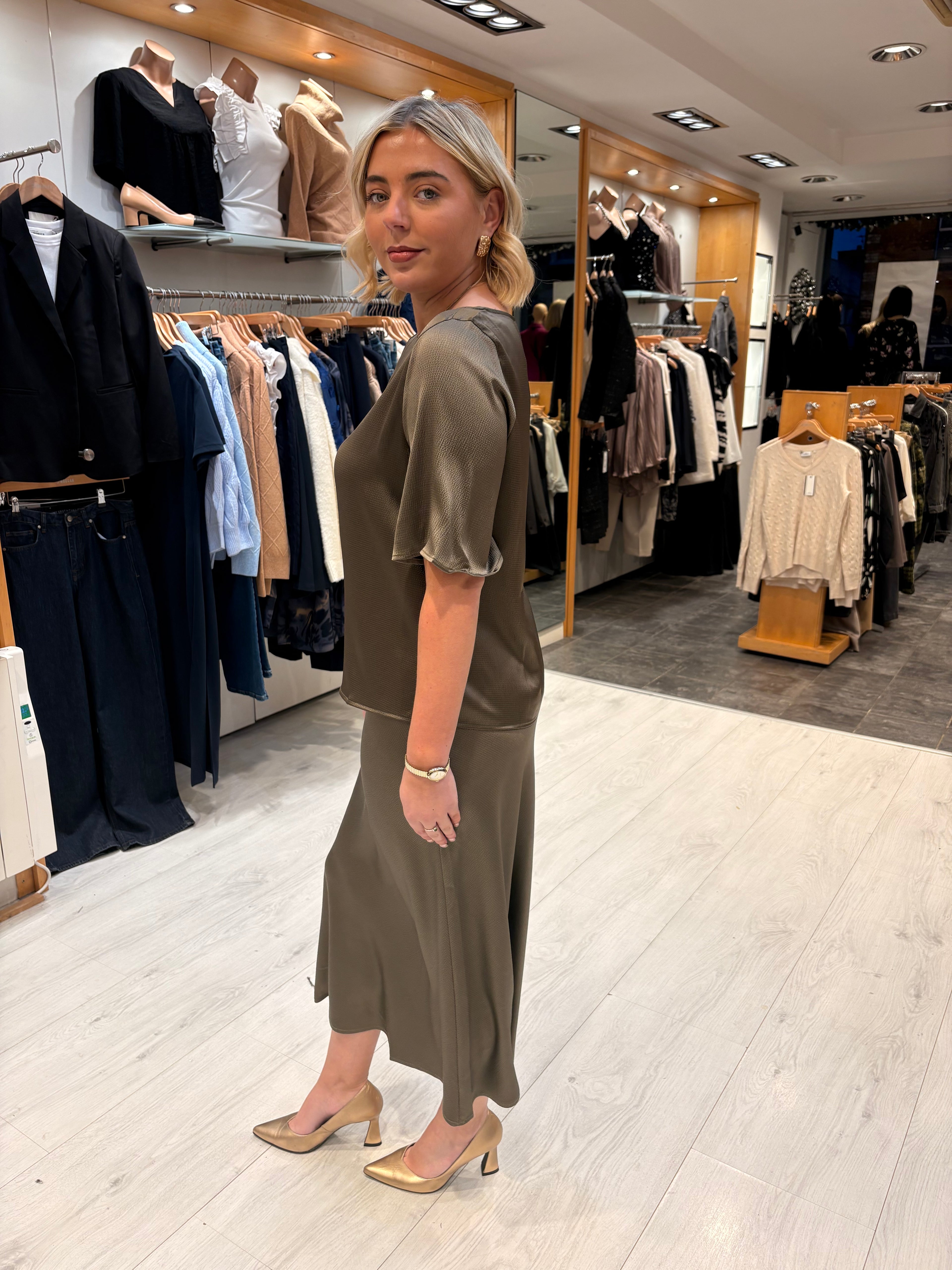 Kaffe Khaki Skirt