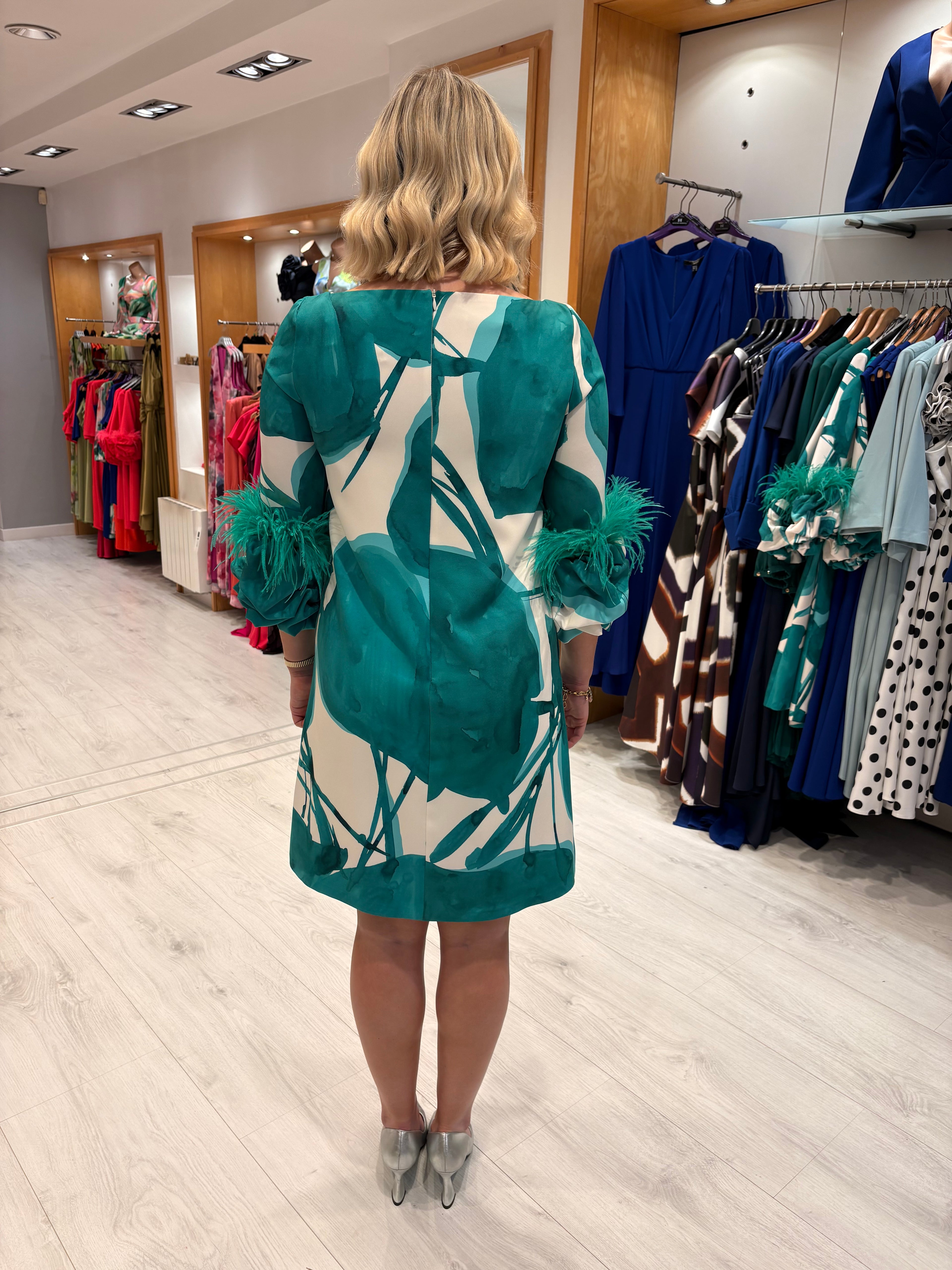 Carla Ruiz Green Printed Dress