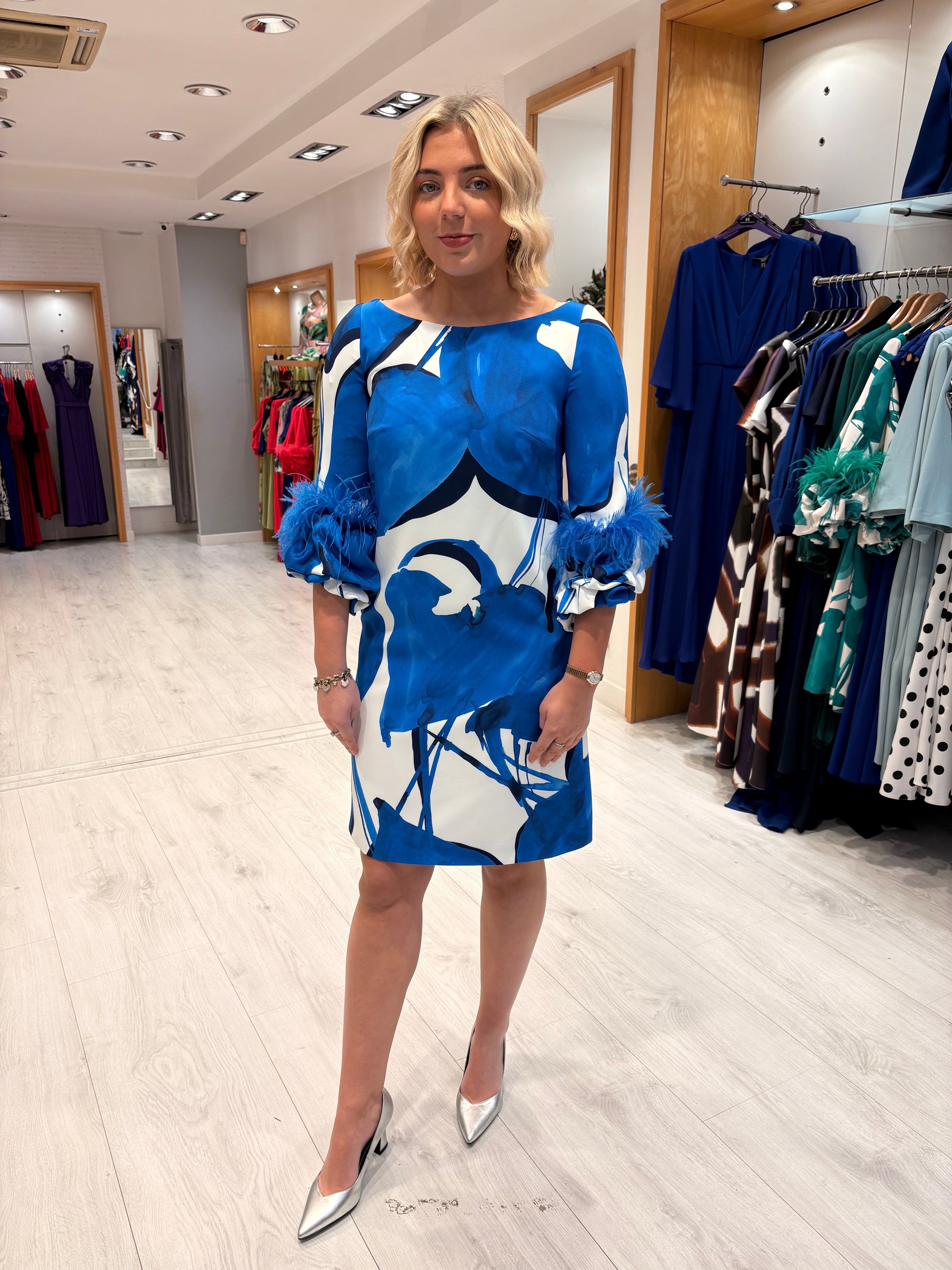 Carla Ruiz Blue Printed Dress
