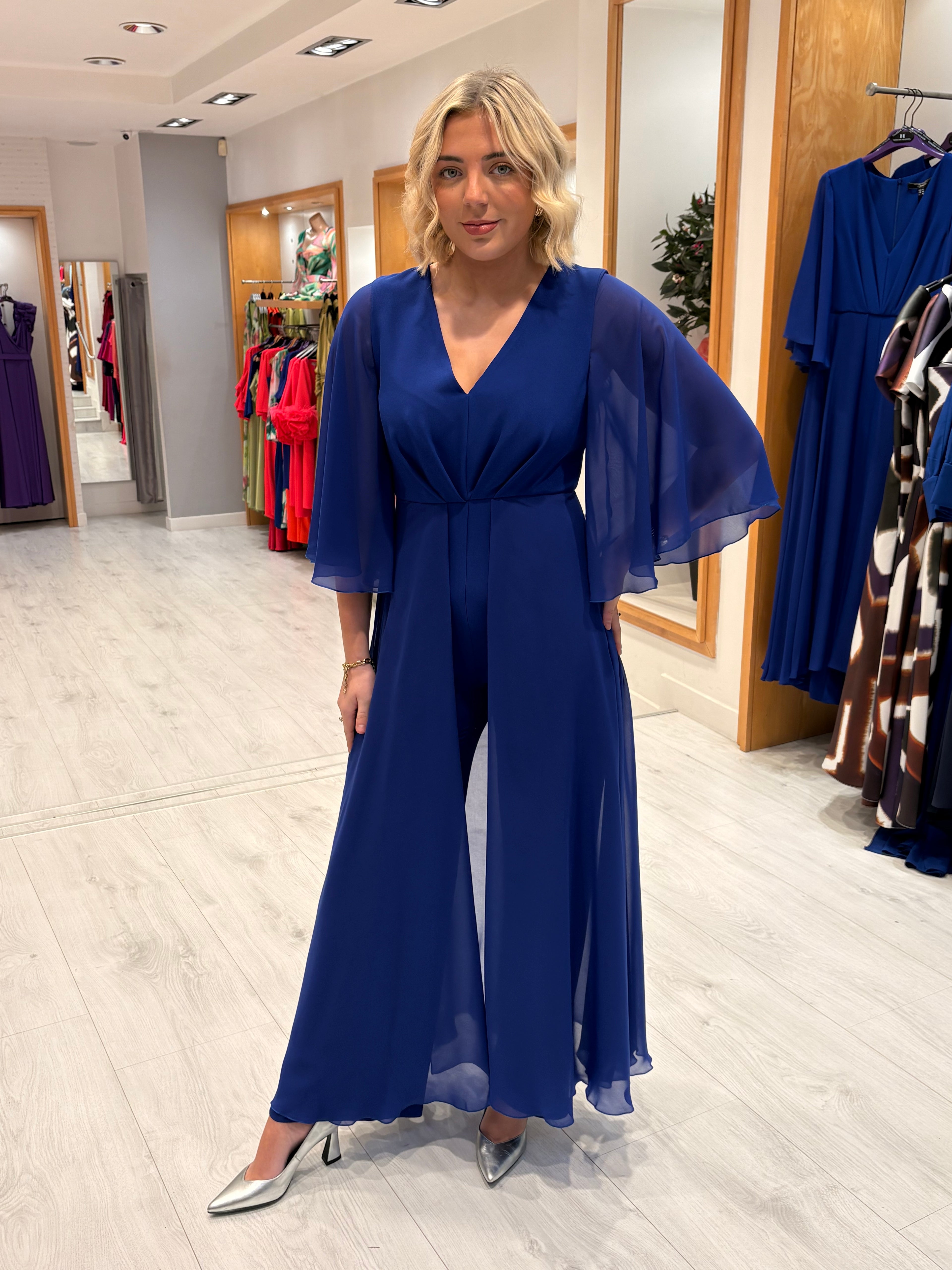 Moncho Heredia Blue Flare Jumpsuit