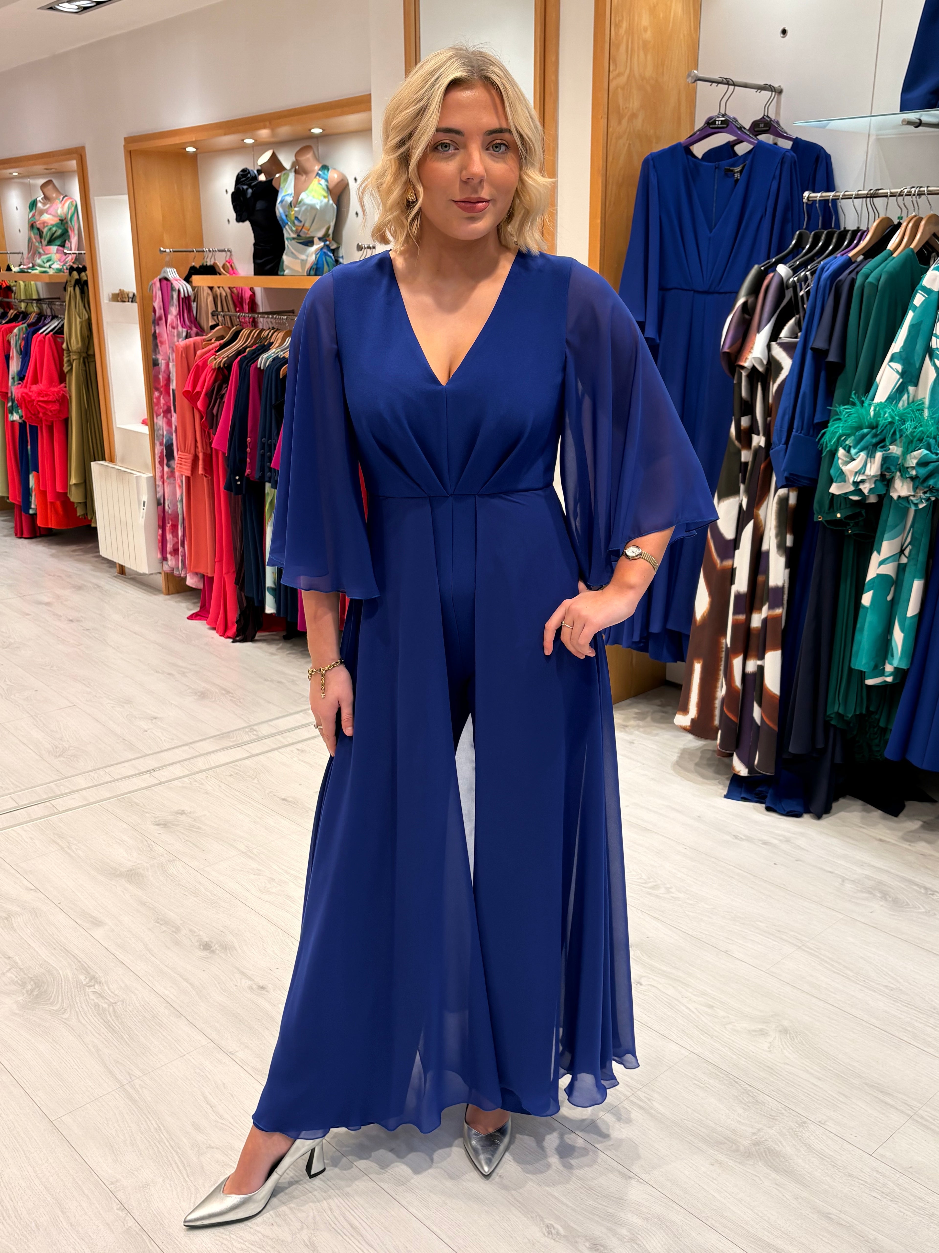 Moncho Heredia Blue Flare Jumpsuit