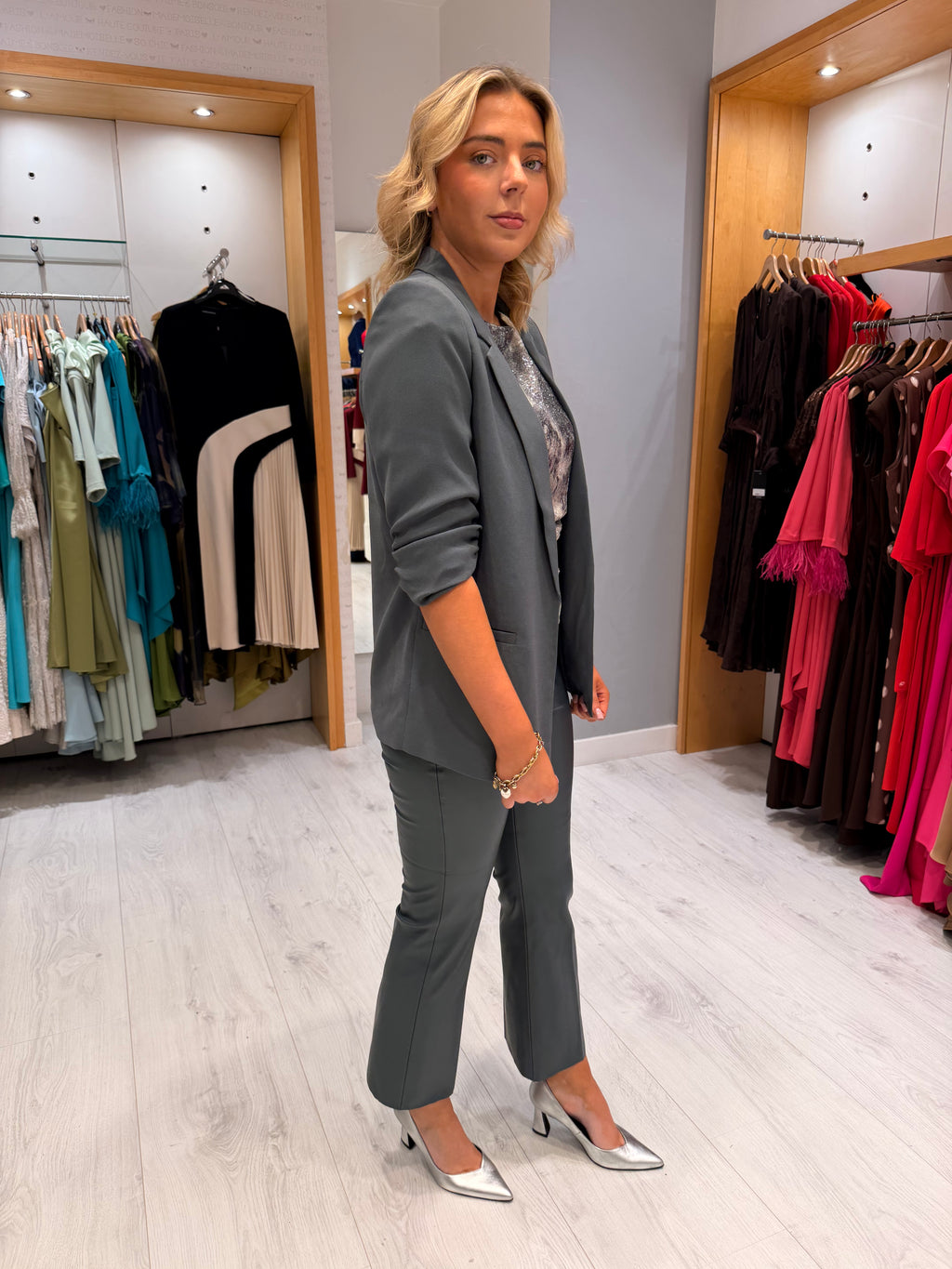 Soaked Grey Shirley Blazer