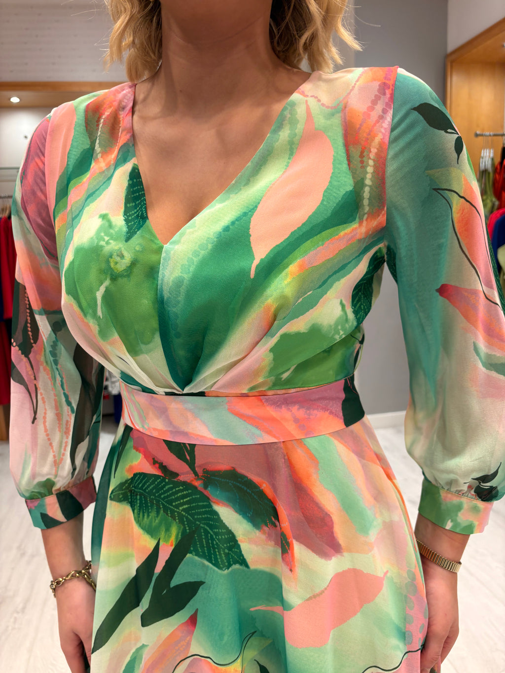 Moncho Heredia Green Print Dress