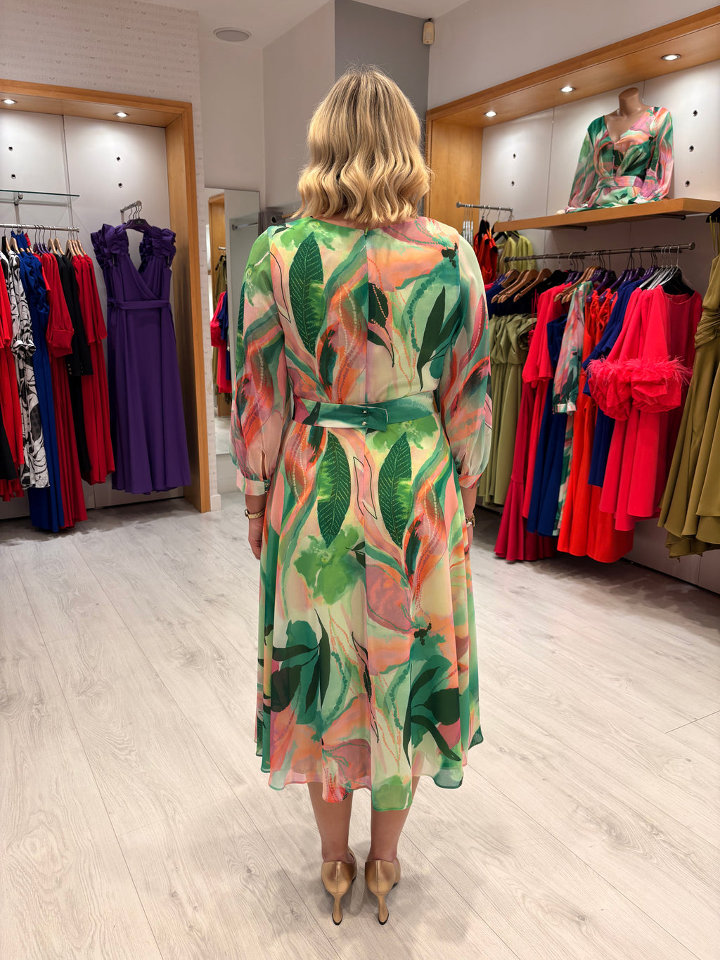 Moncho Heredia Green Print Dress